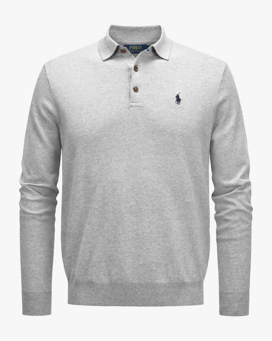 Bild 1 für Langarm-Poloshirt aus Baumwolle L