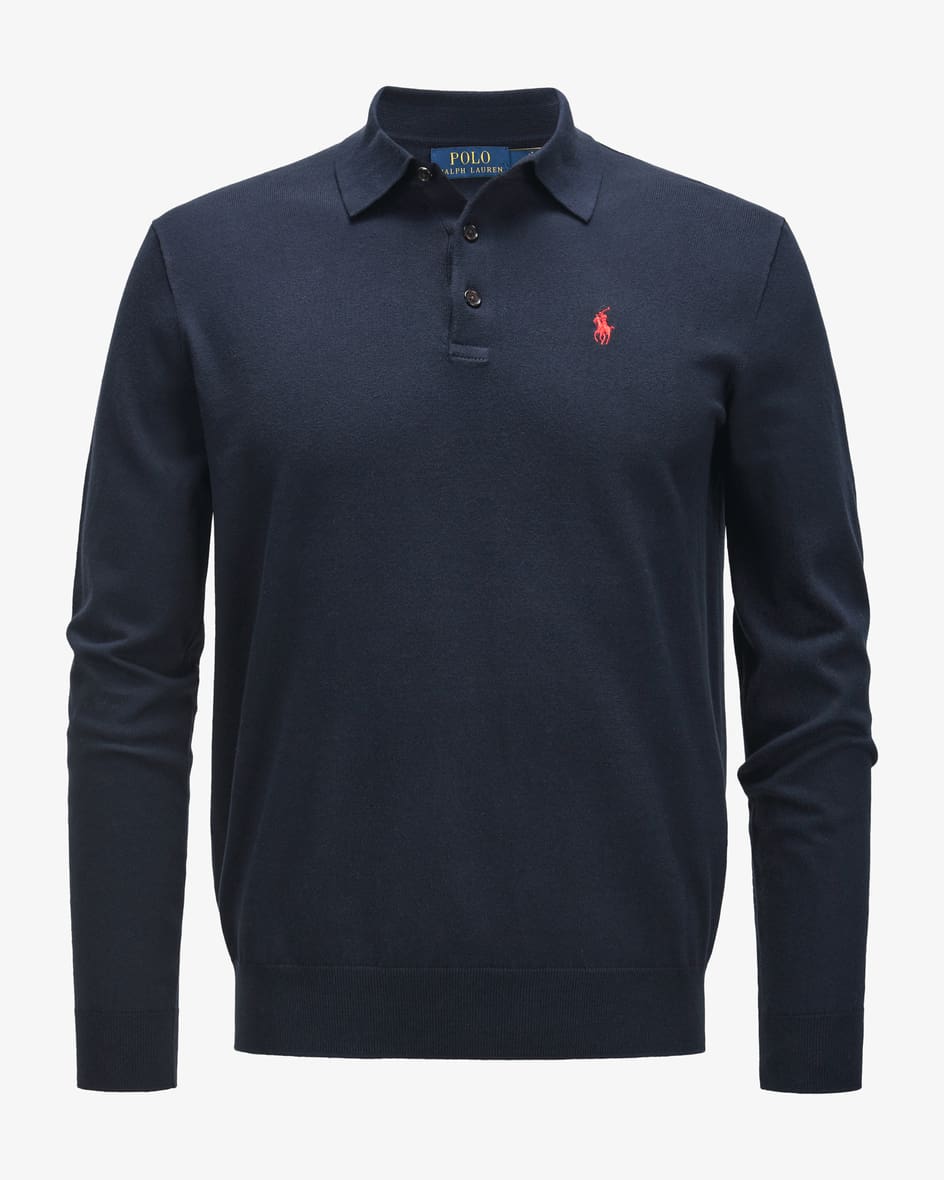 Bild 1 für Langarm-Poloshirt aus Baumwolle S