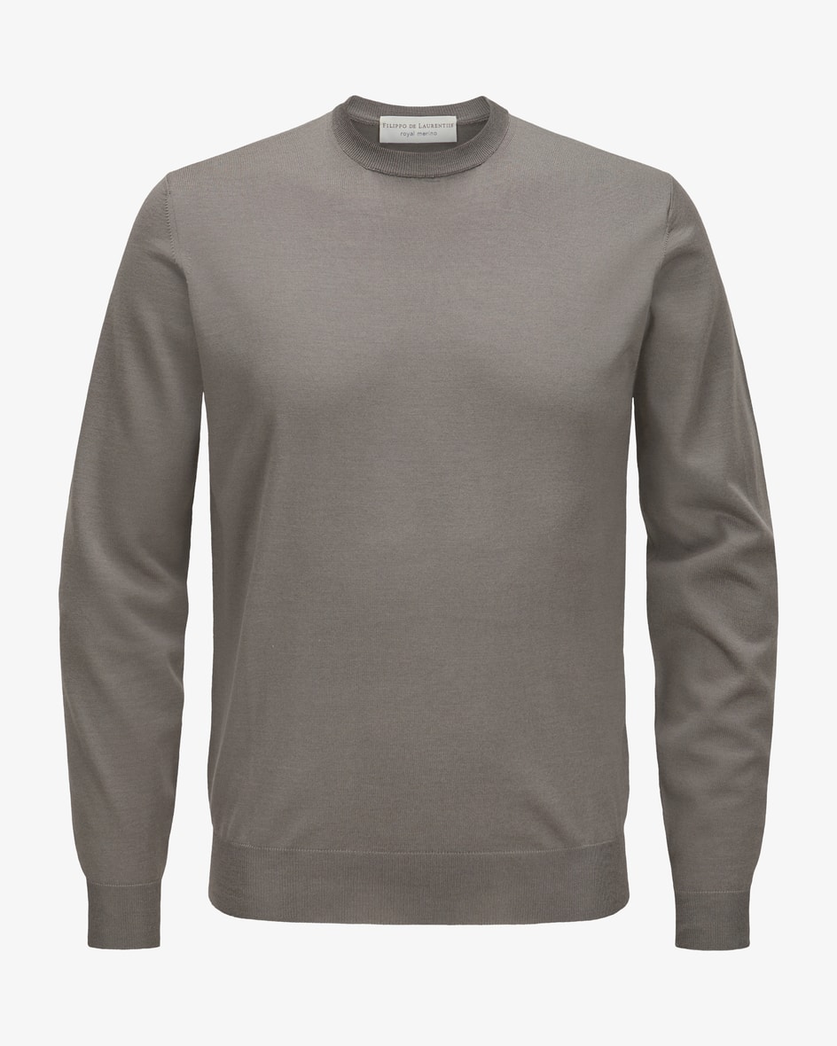 Filippo de Laurentiis Pullover (Taupe, Gr. 48) Herren Strick Rundhalspullover