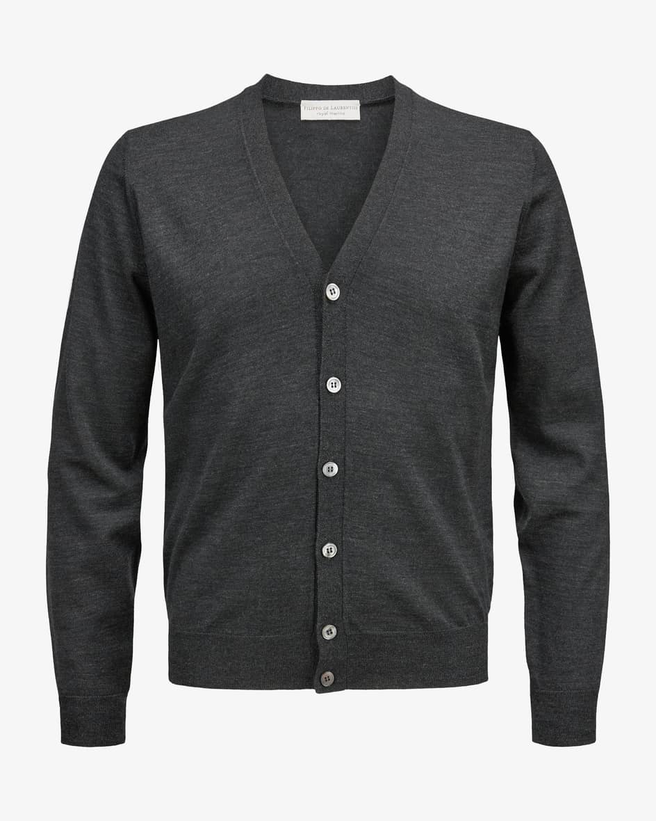 Filippo de Laurentiis Strickjacke (Grau, Gr. 60) Herren Strick Cardigans