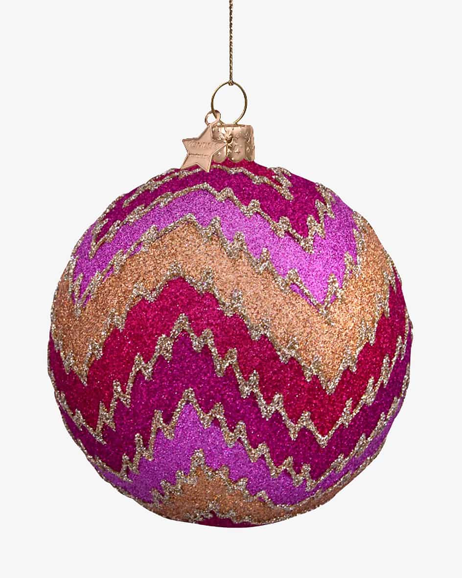 Bauble Pink Stripes Weihnachtsanhänger