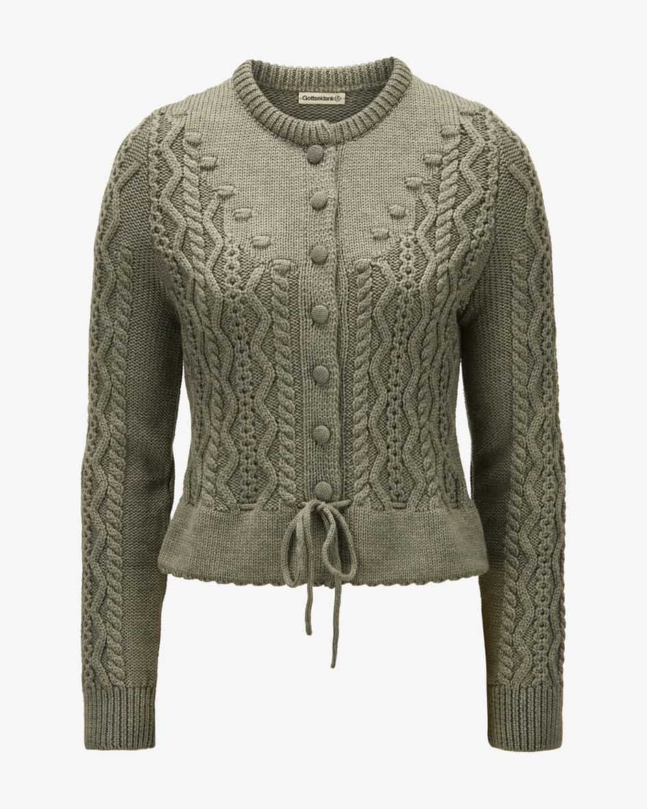 Gottseidank Lene Trachten-Strickjacke (Oliv, Gr. S) Damen Trachten Trachtenstrick Trachtenstrickjacken
