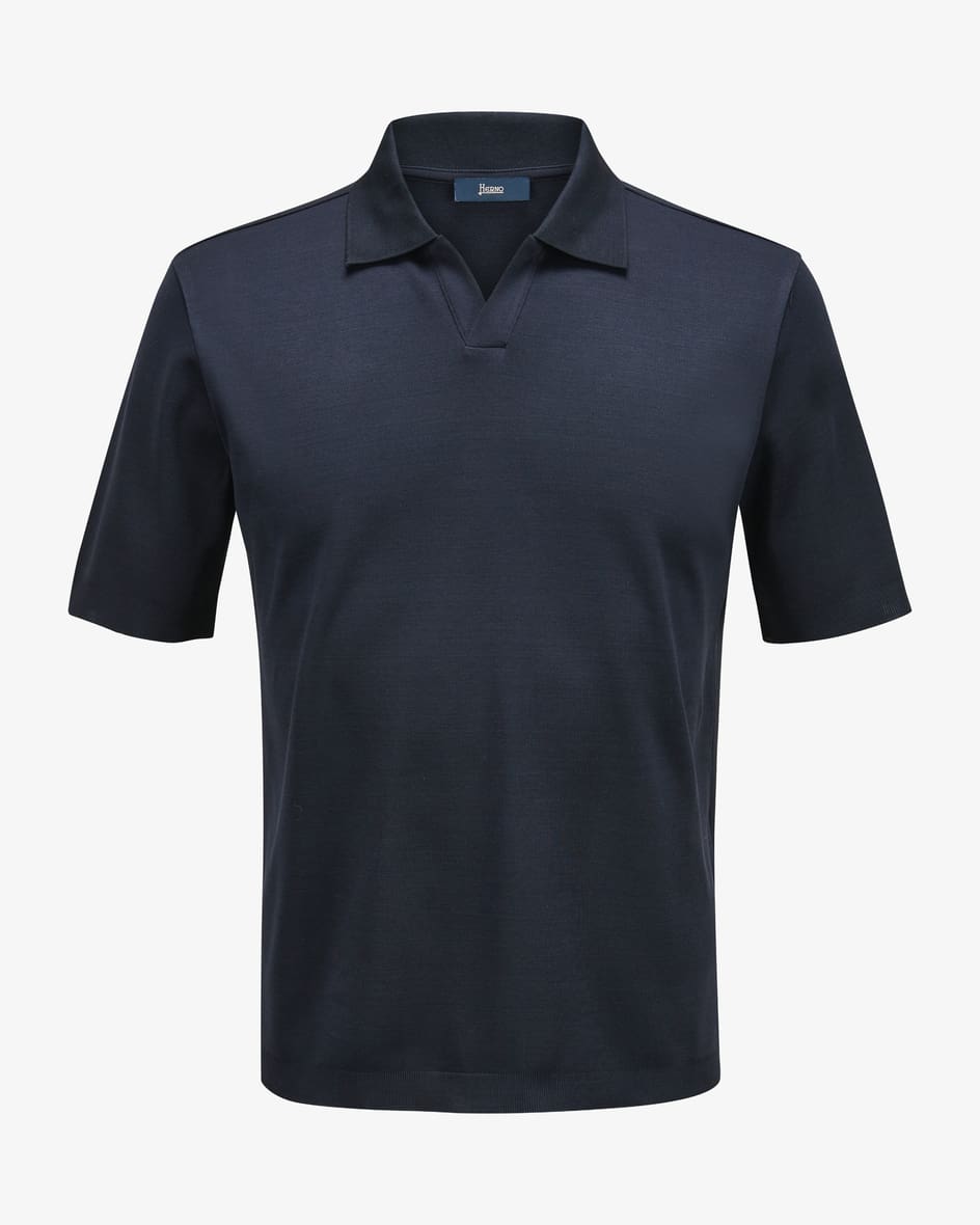 Image 1 for Knitted cotton polo shirt L