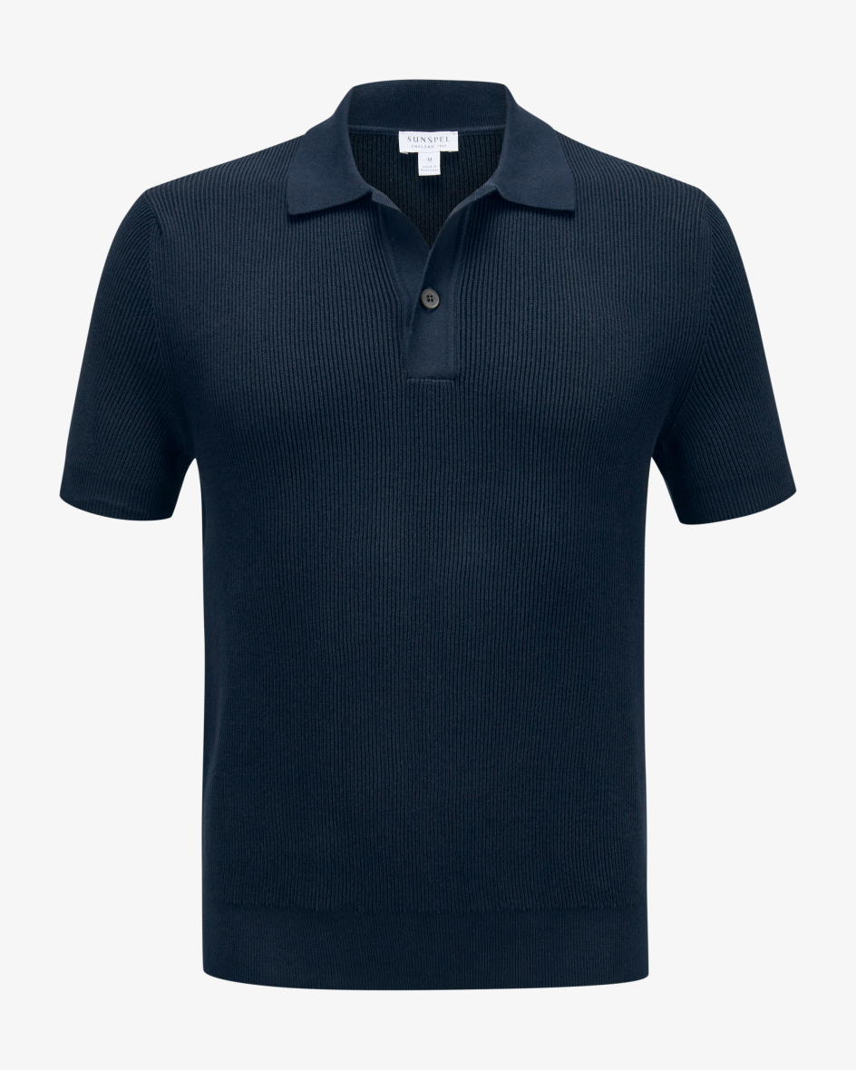 Bild 1 für Strick-Poloshirt aus Baumwolle S