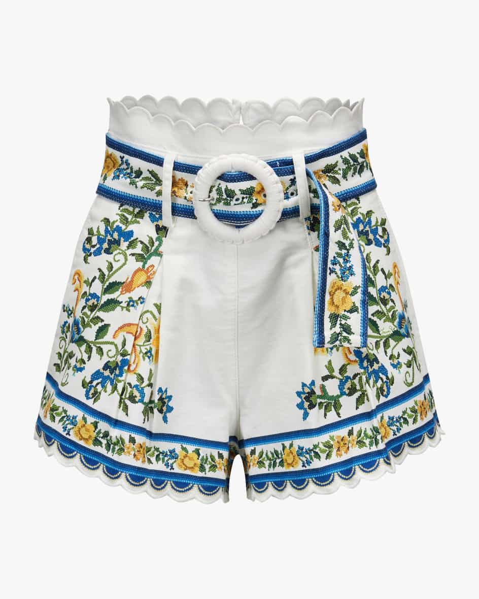 Image 1 for Emily Floral Tapestry cotton denim shorts XS
