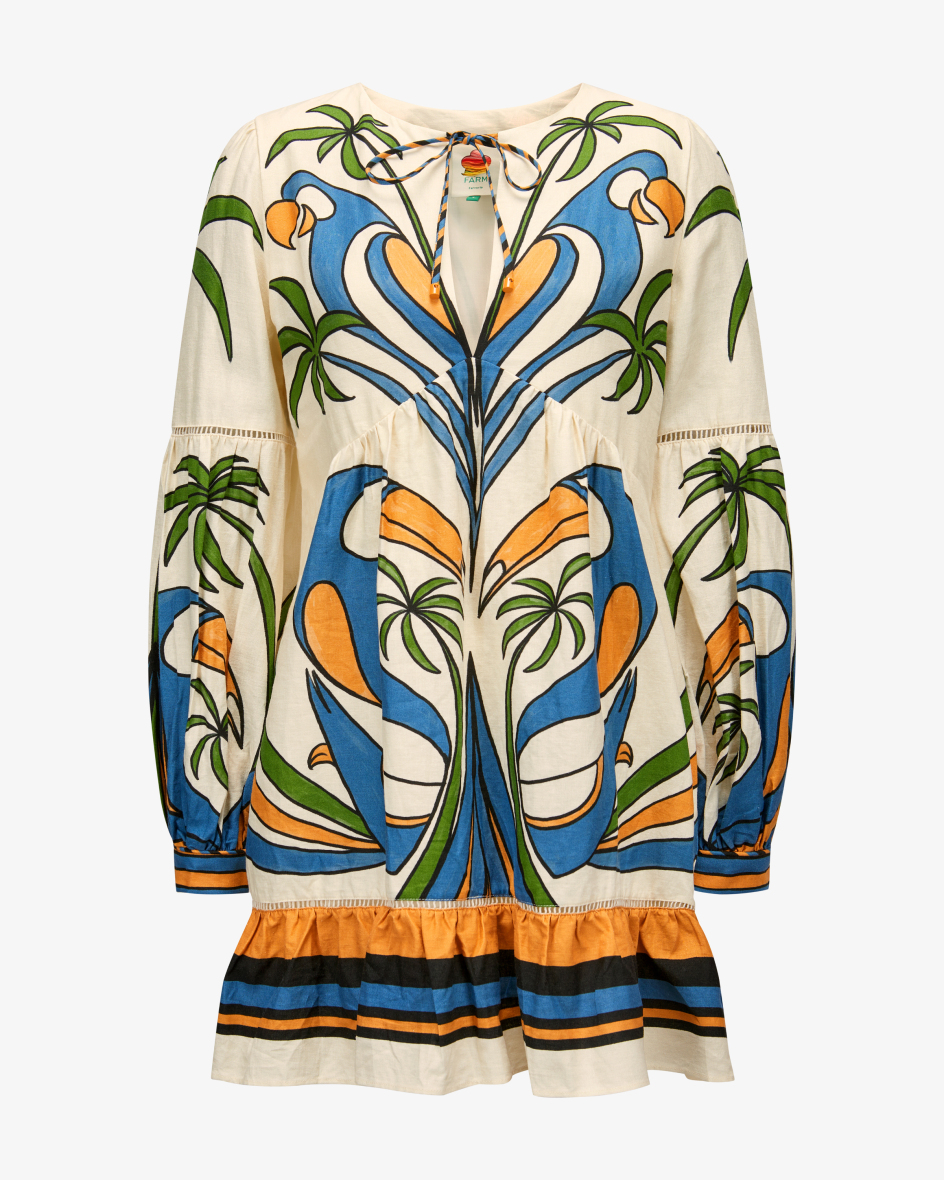 Bild 1 für Tunikakleid Tropical Graphic aus Leinen-Mix XS