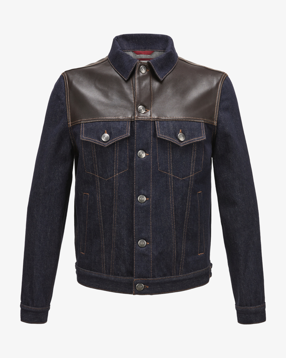 Bild 1 für Jeansjacke mit Leder 56