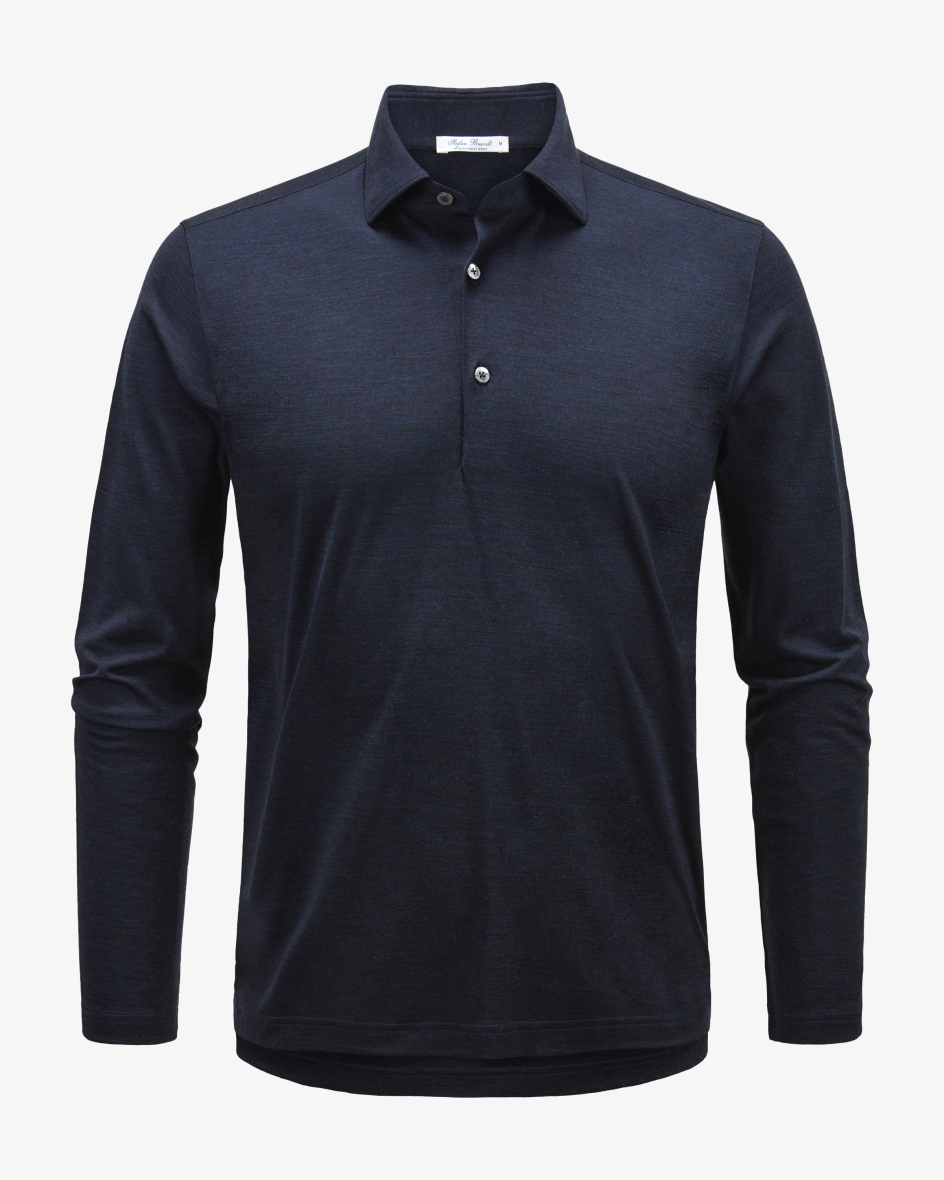 Image 1 for Luca long sleeve polo made from merino wool XL