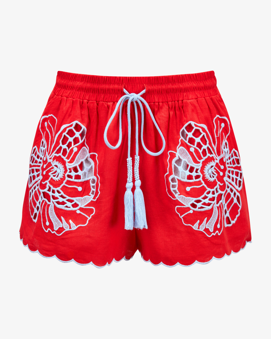 Bild 1 für Shorts Poppy Flowers aus Leinen-Mix  XS