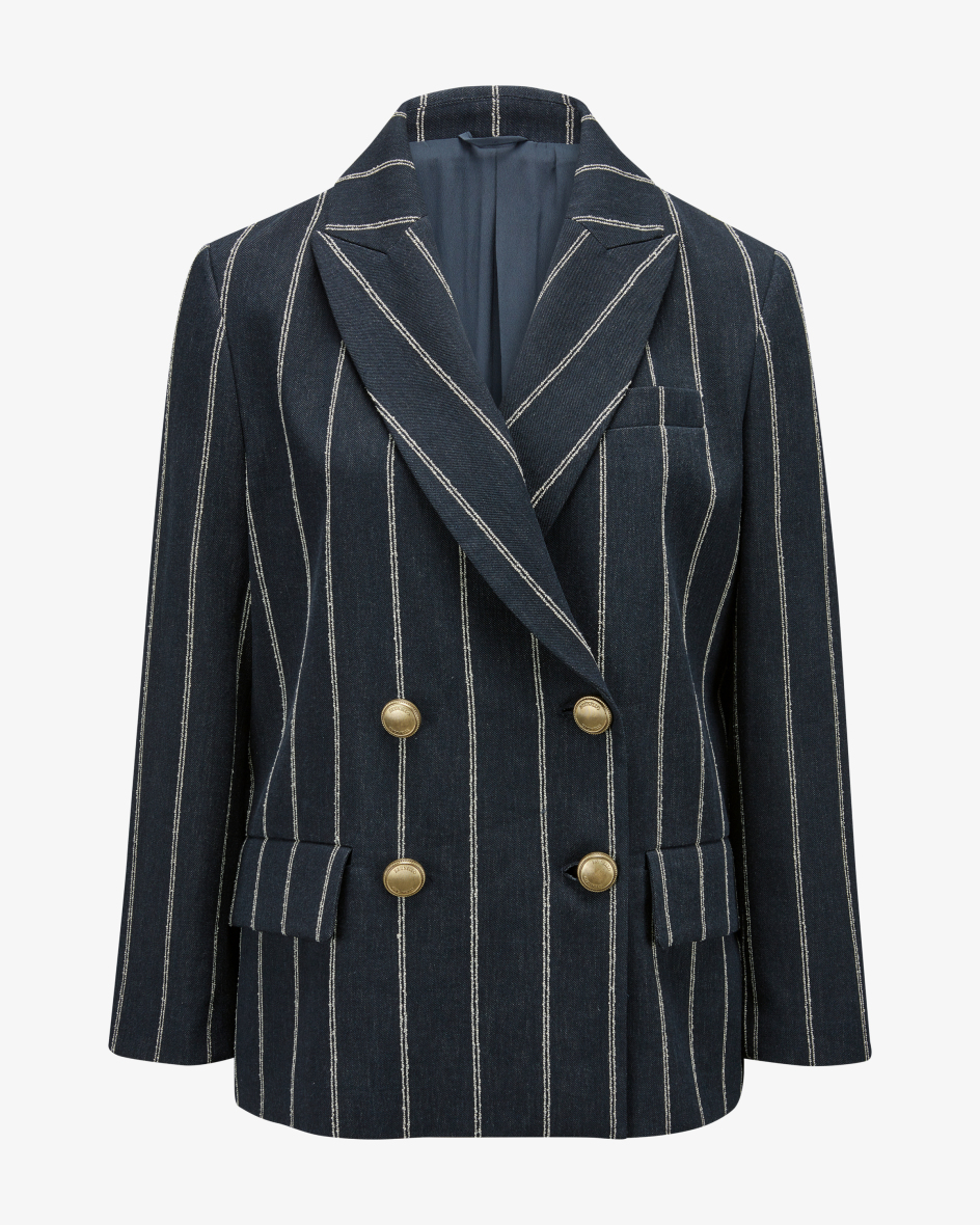 Image 1 for Double-breasted blazer in a cotton-linen blend 38