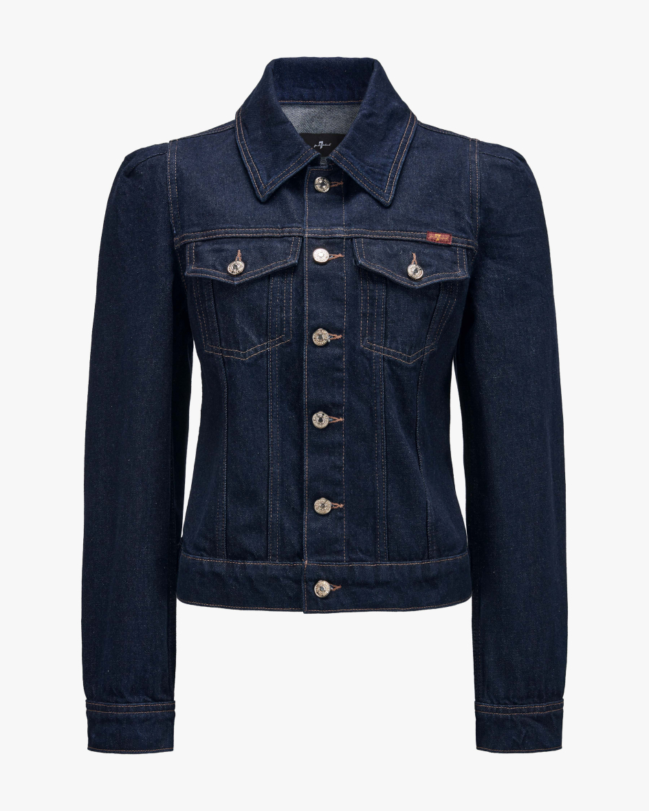 Image 1 for Denim jacket with puff sleeves  XS