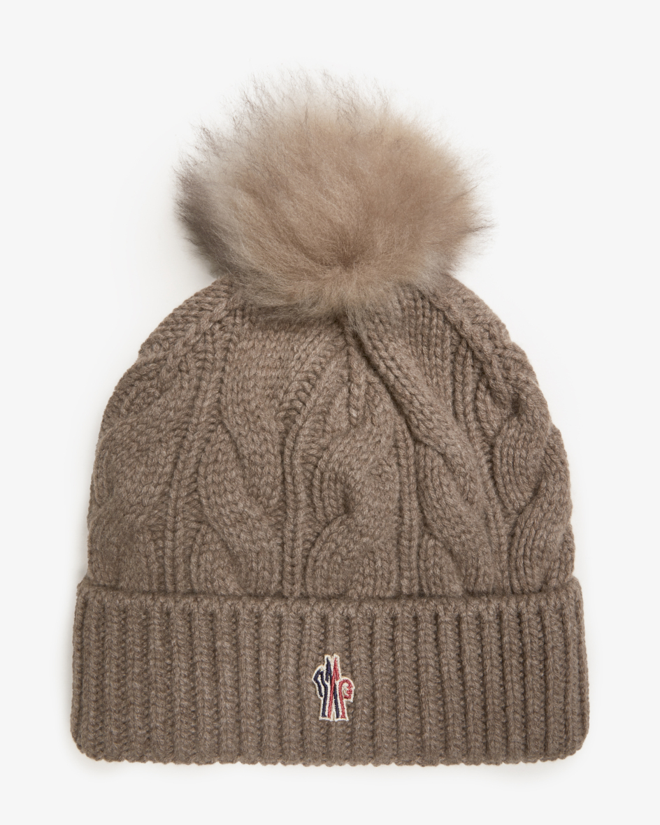 Image 1 for Pom-pom hat made from virgin wool and cashmere One size fits all