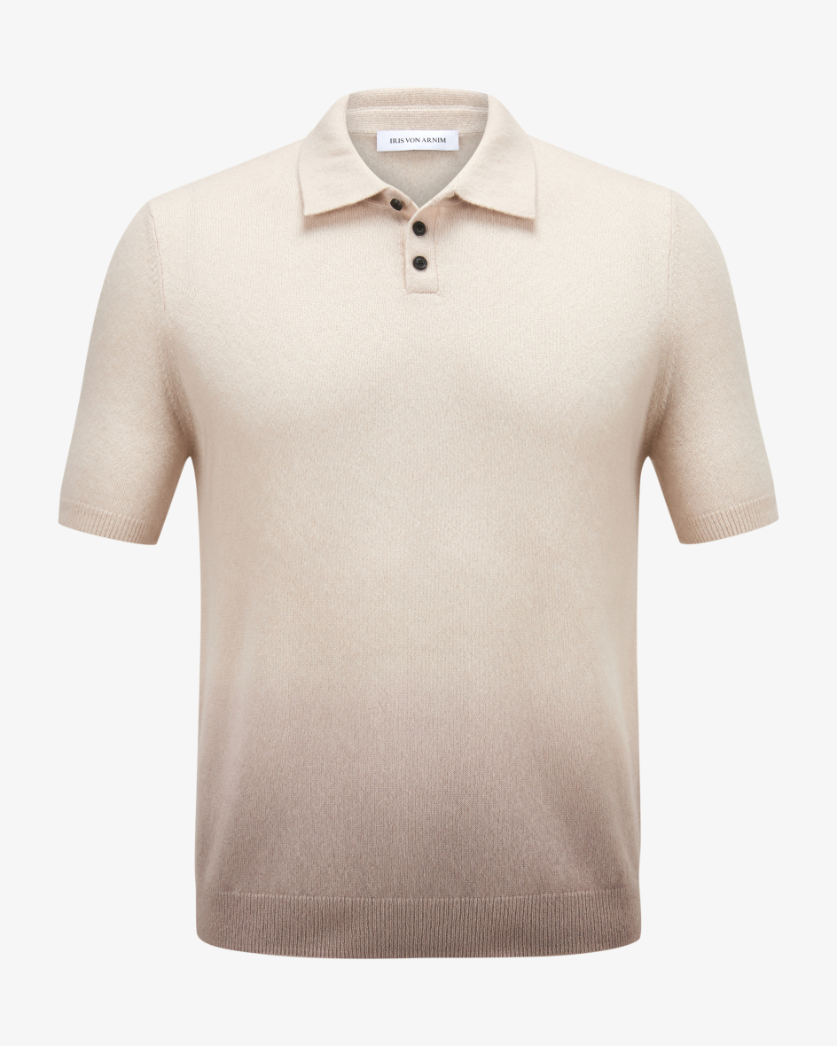 Image 1 for Amias knitted polo shirt in cashmere and silk XL