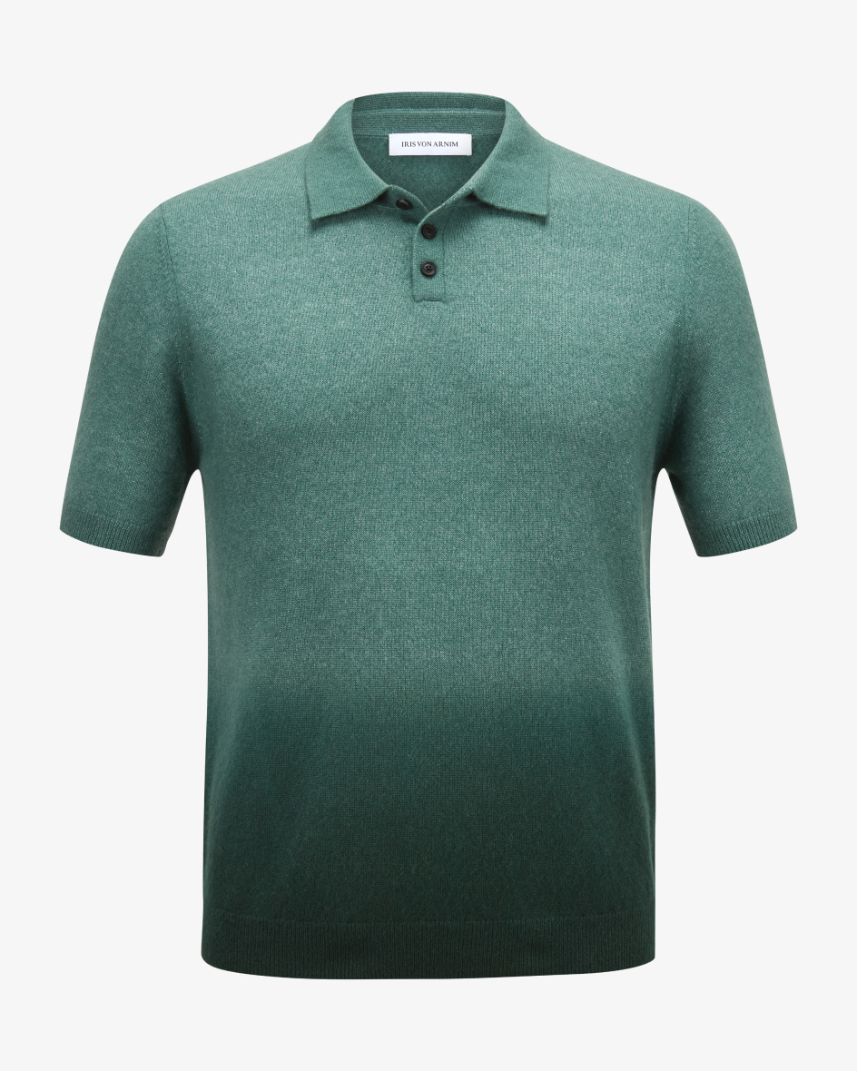 Image 1 for Amias knitted polo shirt in cashmere and silk XL
