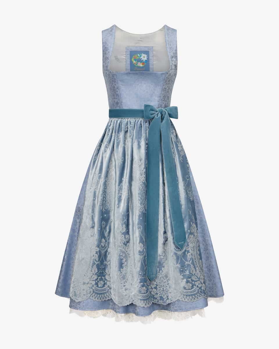 Bild 1 für Blauer Engel Midi-Dirndl mit Seidensamt-Schürze  38