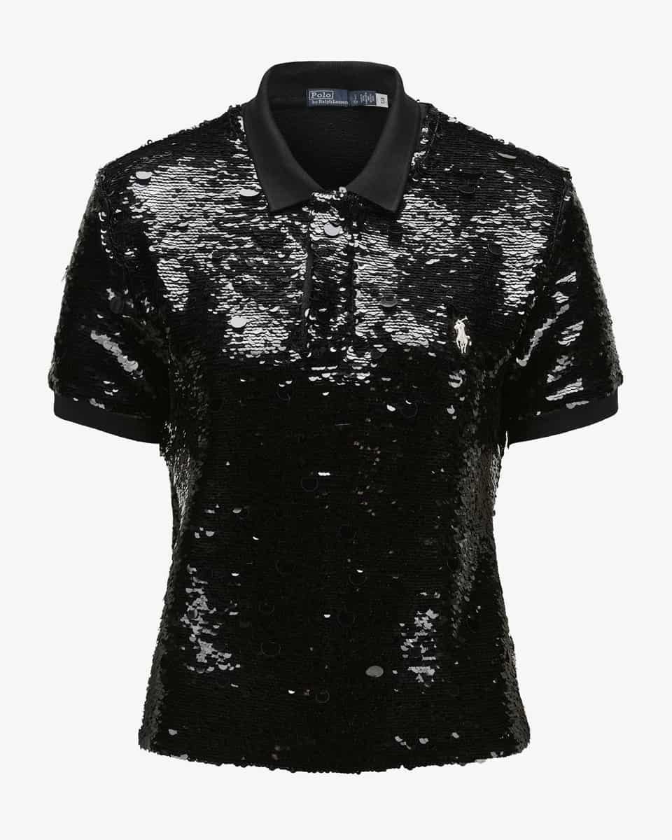 Bild 1 für Pailletten-Poloshirt  L