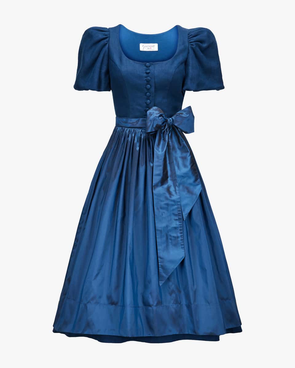 Image 1 for Guila midi linen dirndl with silk apron  38