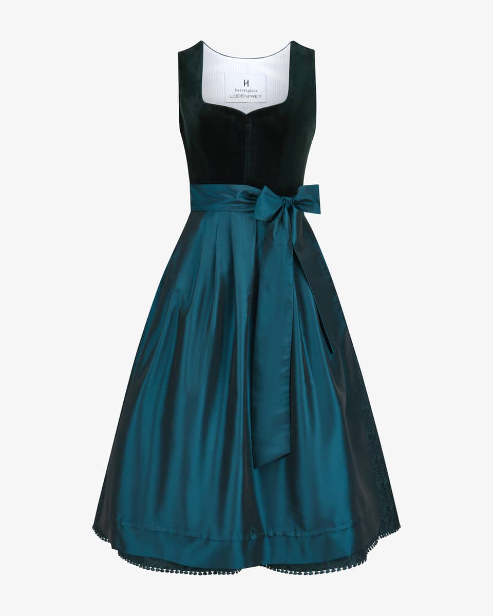 Bild 1 für x LODENFREY Samtdirndl Midi mit Schürze 36