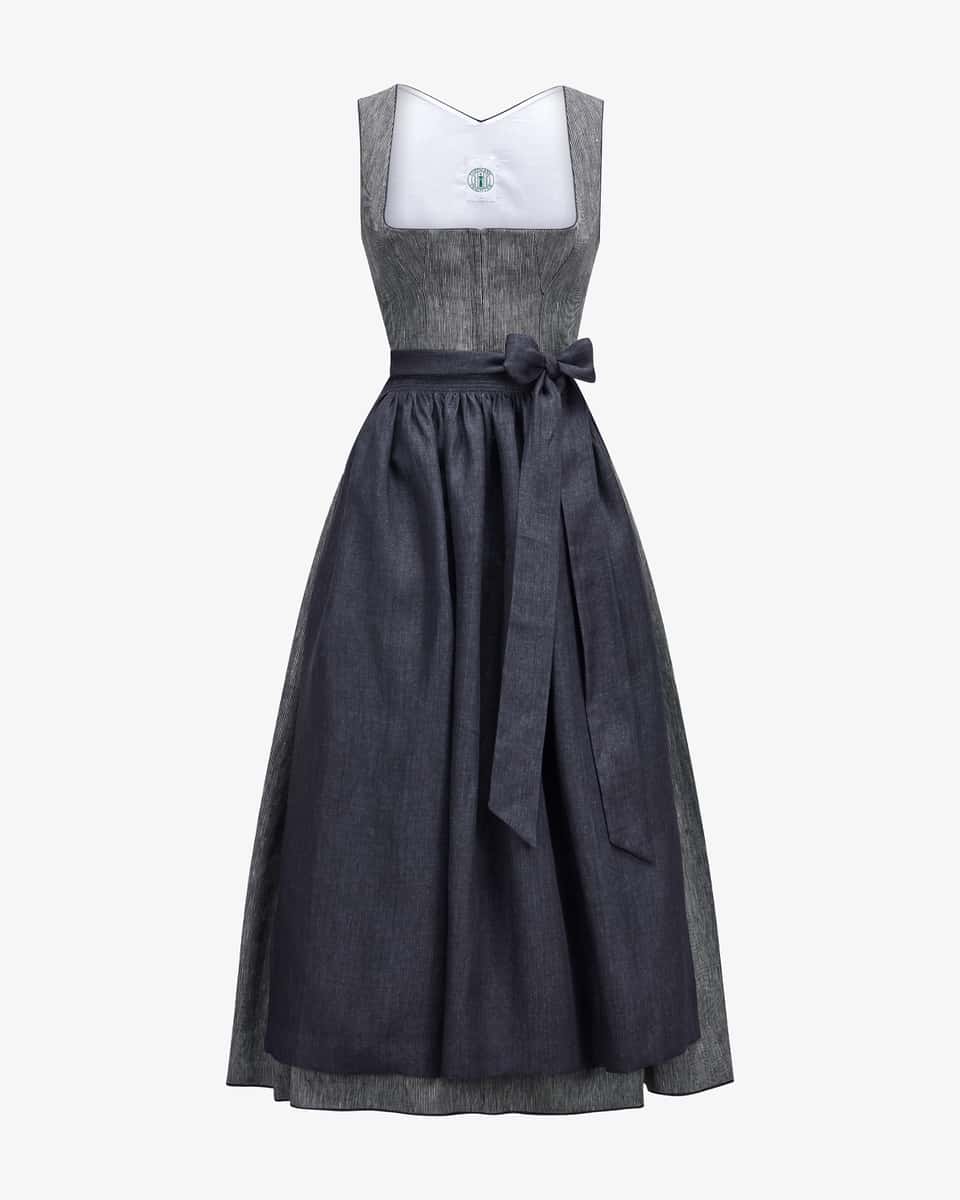 Image 1 for Bette linen dirndl long with Sylvia apron  40