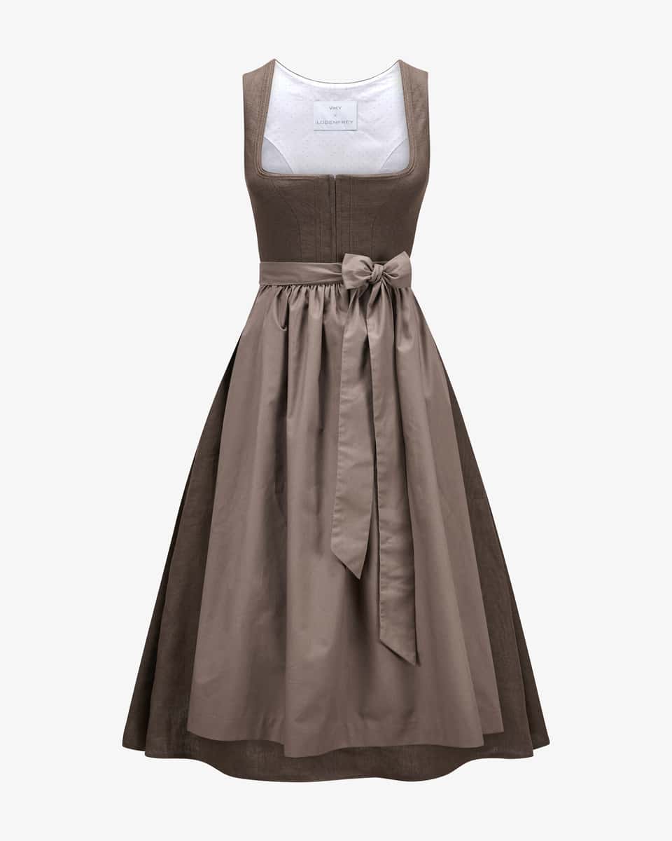 Image 1 for Bodensee Viky linen dirndl long with apron  40