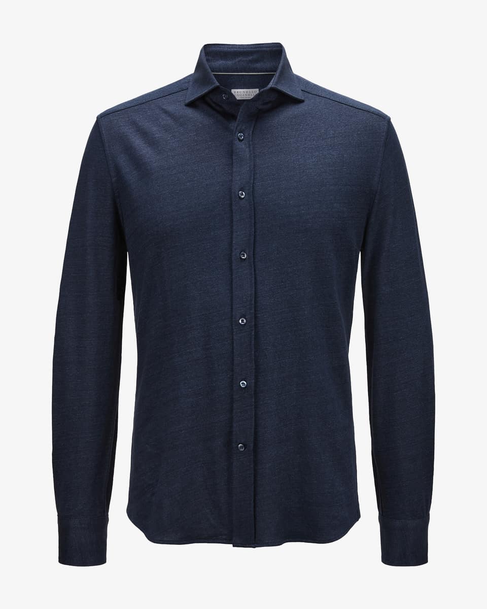 Image 1 for Linen and cotton knit shirt L