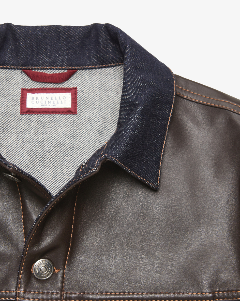 Bild 2 für Jeansjacke mit Leder 56