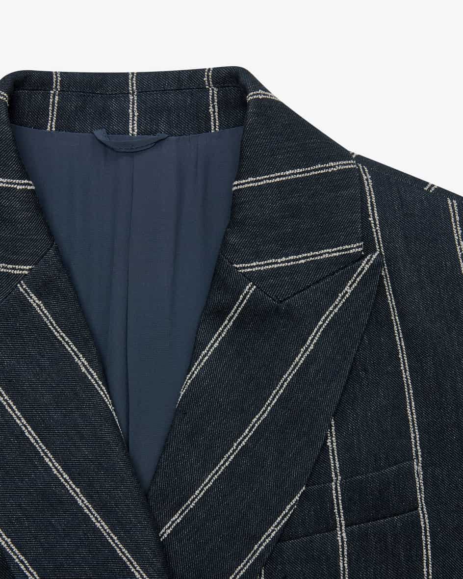 Image 2 for Double-breasted blazer in a cotton-linen blend 38