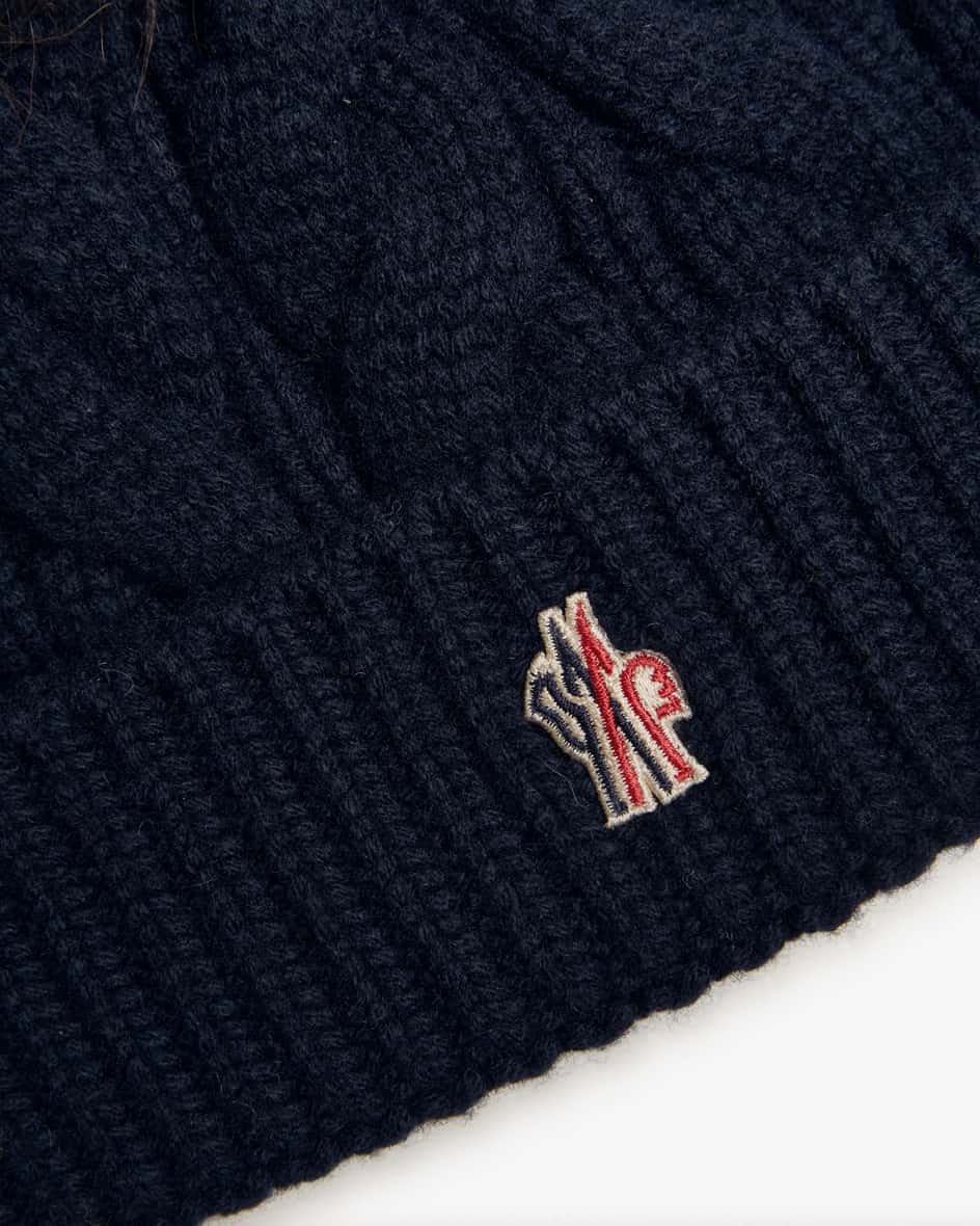 Image 2 for Pom-pom hat made from virgin wool and cashmere One size fits all