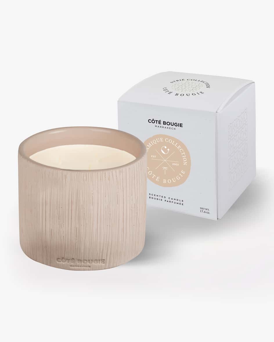 Image 2 for Bougie Ceramique Strièe scented candle  S