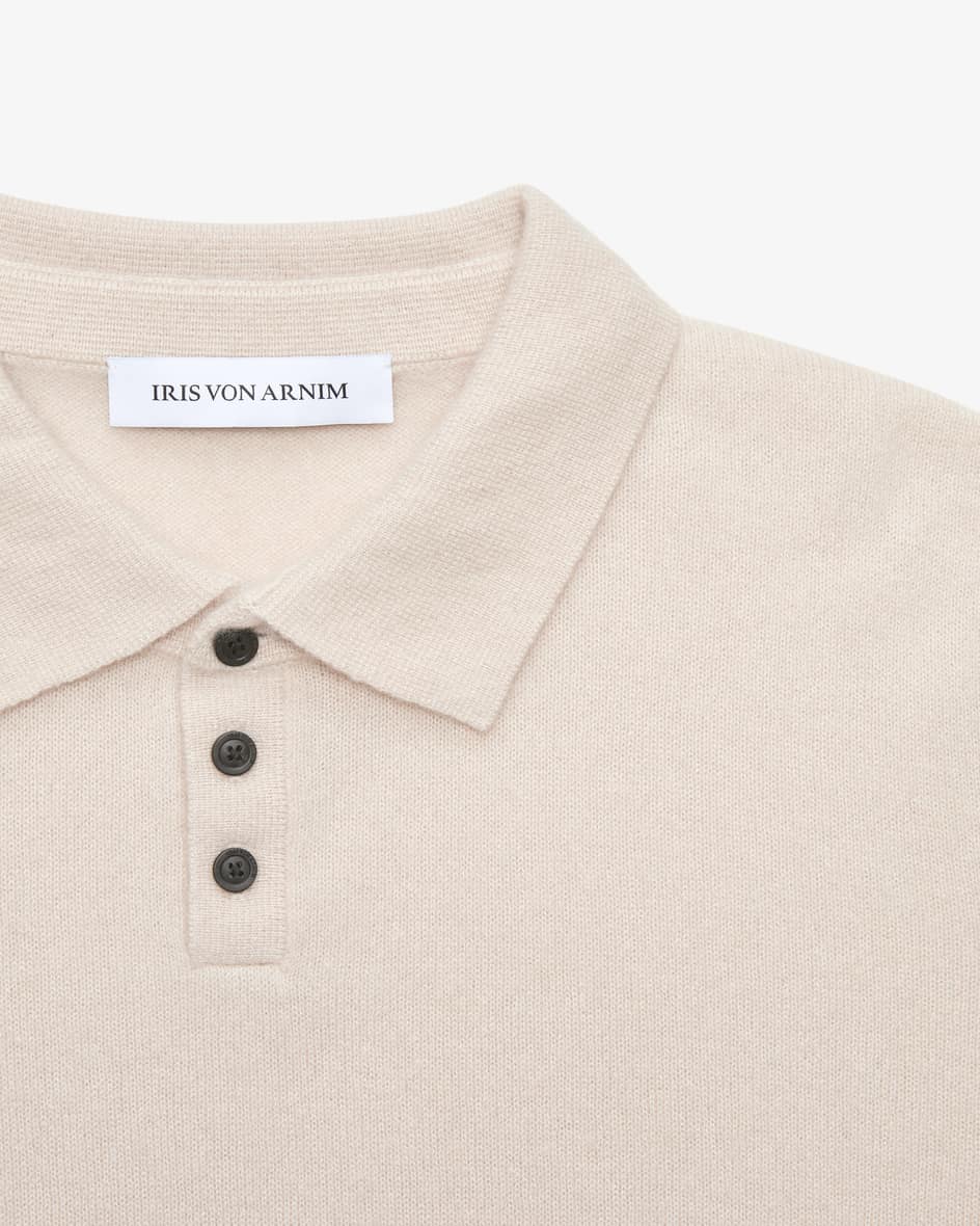 Image 2 for Amias knitted polo shirt in cashmere and silk XL