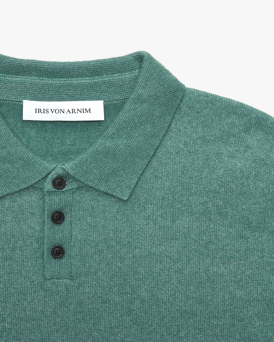 Image 2 for Amias knitted polo shirt in cashmere and silk XL