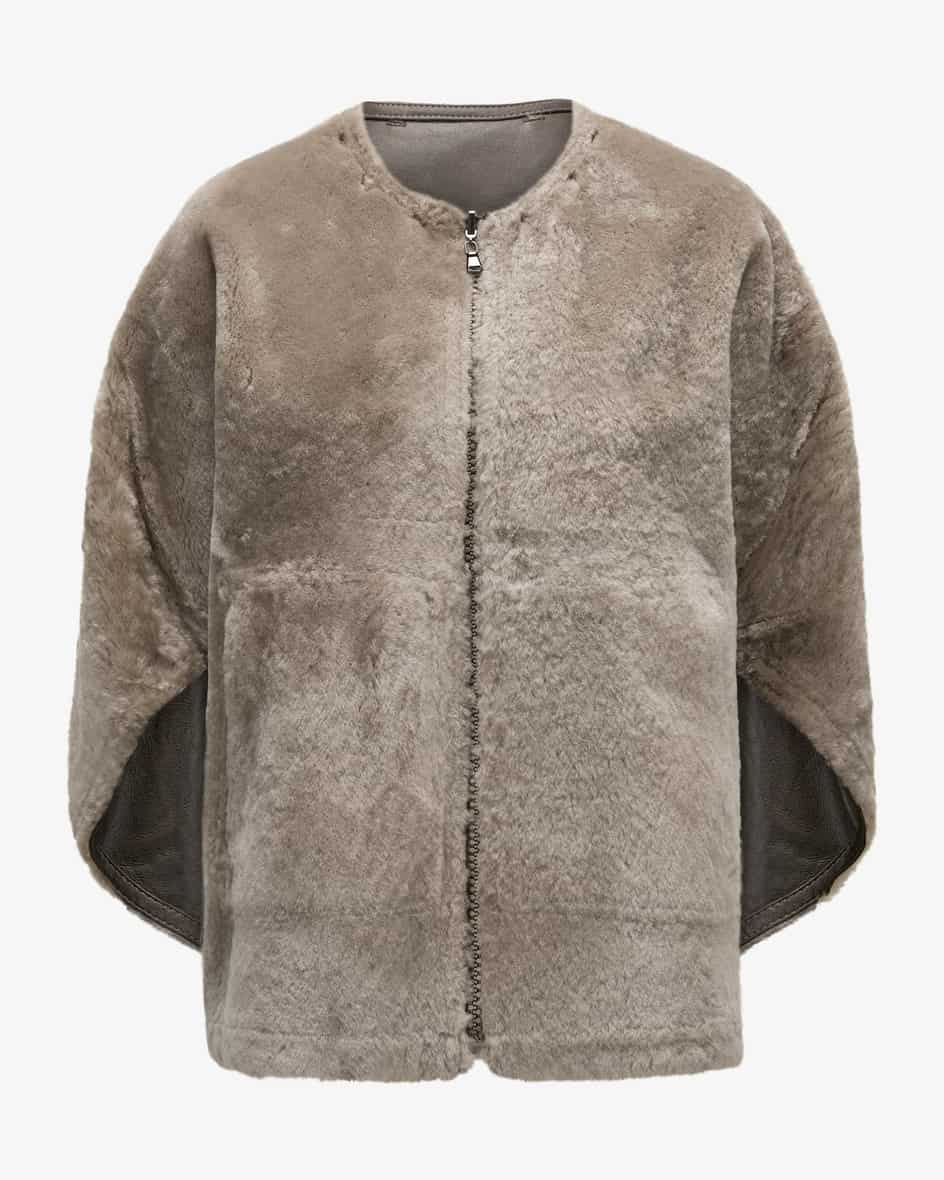 Image 2 for Aurora Reversible Lambskin Poncho  36