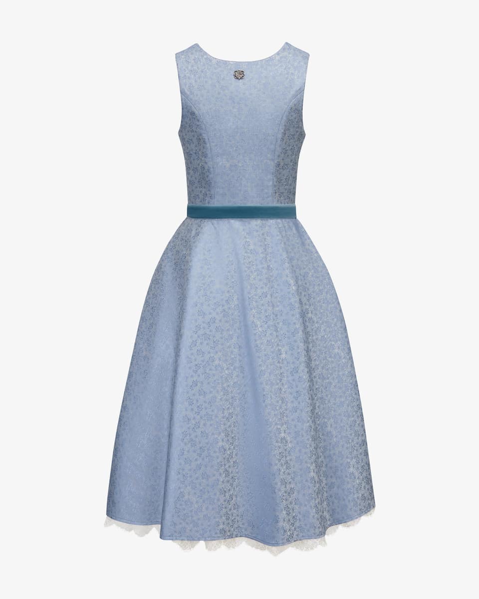 Bild 2 für Blauer Engel Midi-Dirndl mit Seidensamt-Schürze  38