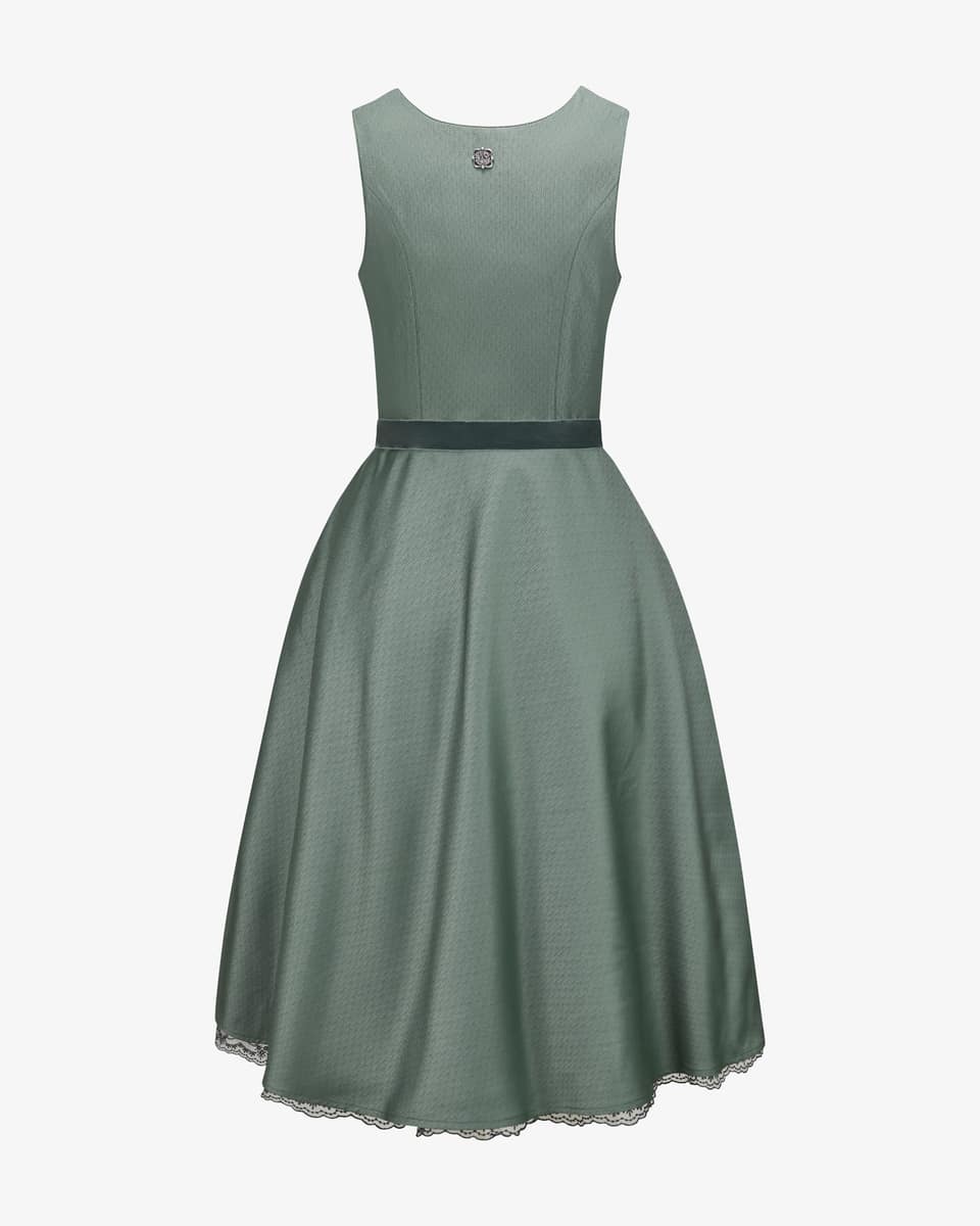 Bild 2 für Waldnebel Midi-Dirndl mit Seidensamt-Schürze 42