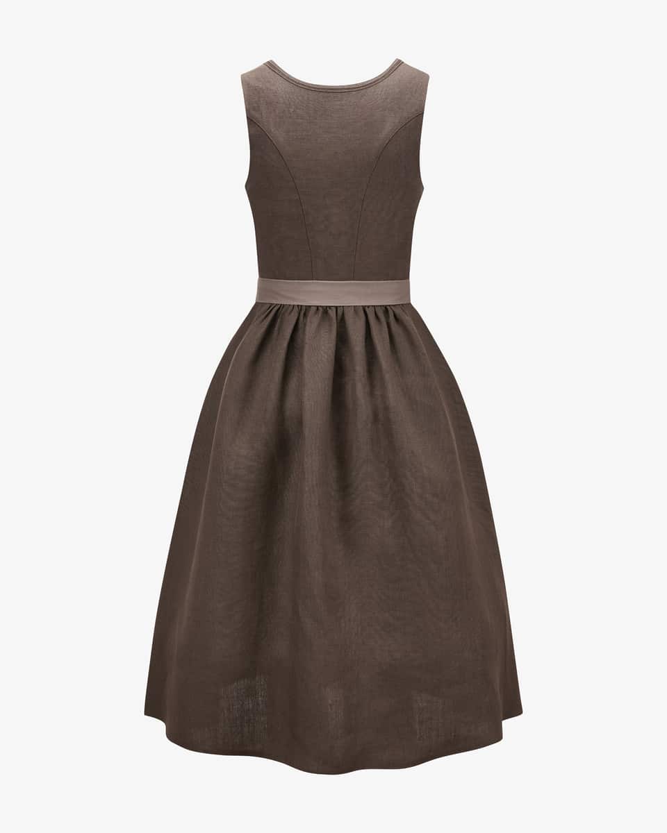 Image 2 for Bodensee Viky linen dirndl long with apron  40