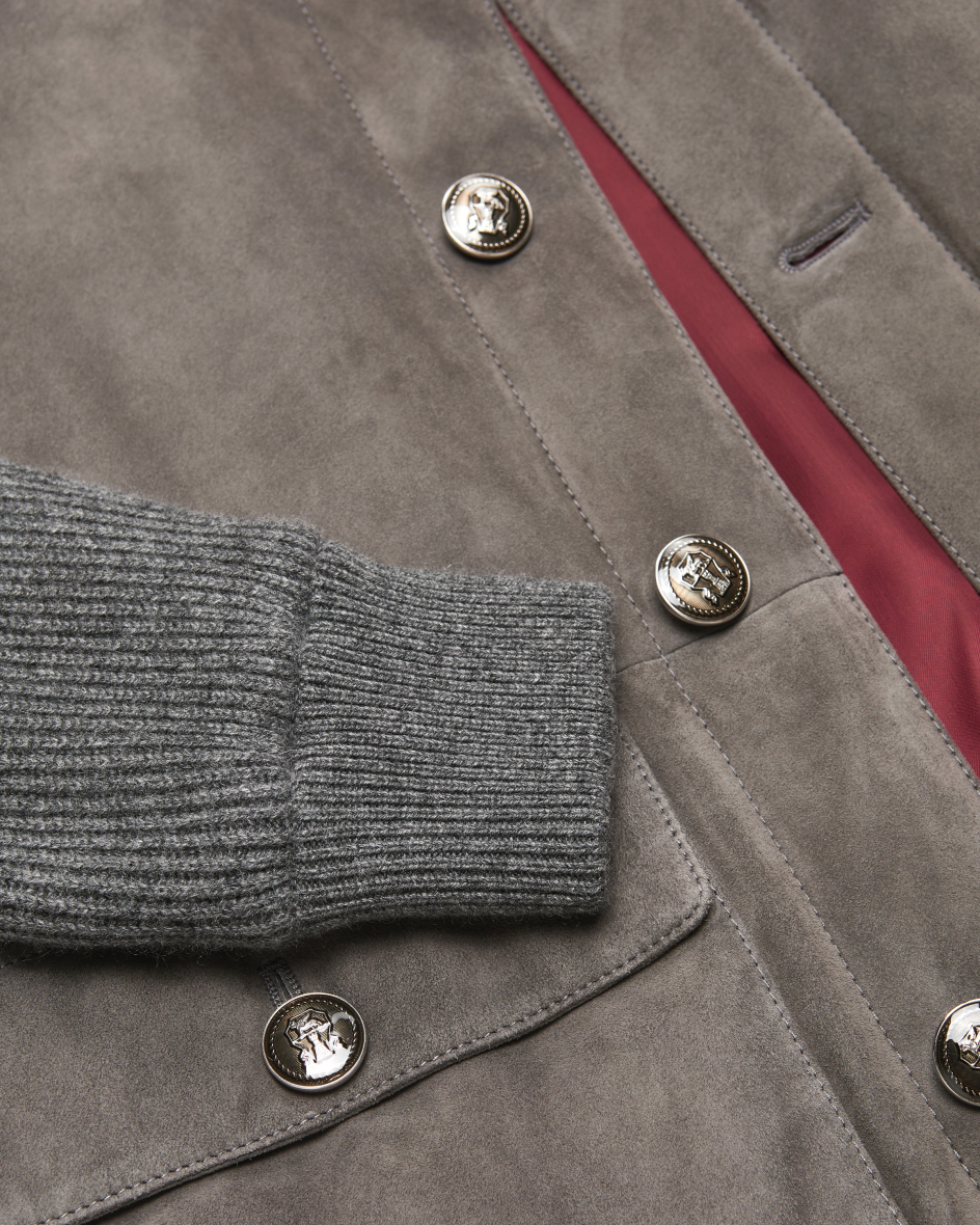 Bild 3 für Hybrid-Blouson aus Leder und Cashmere M