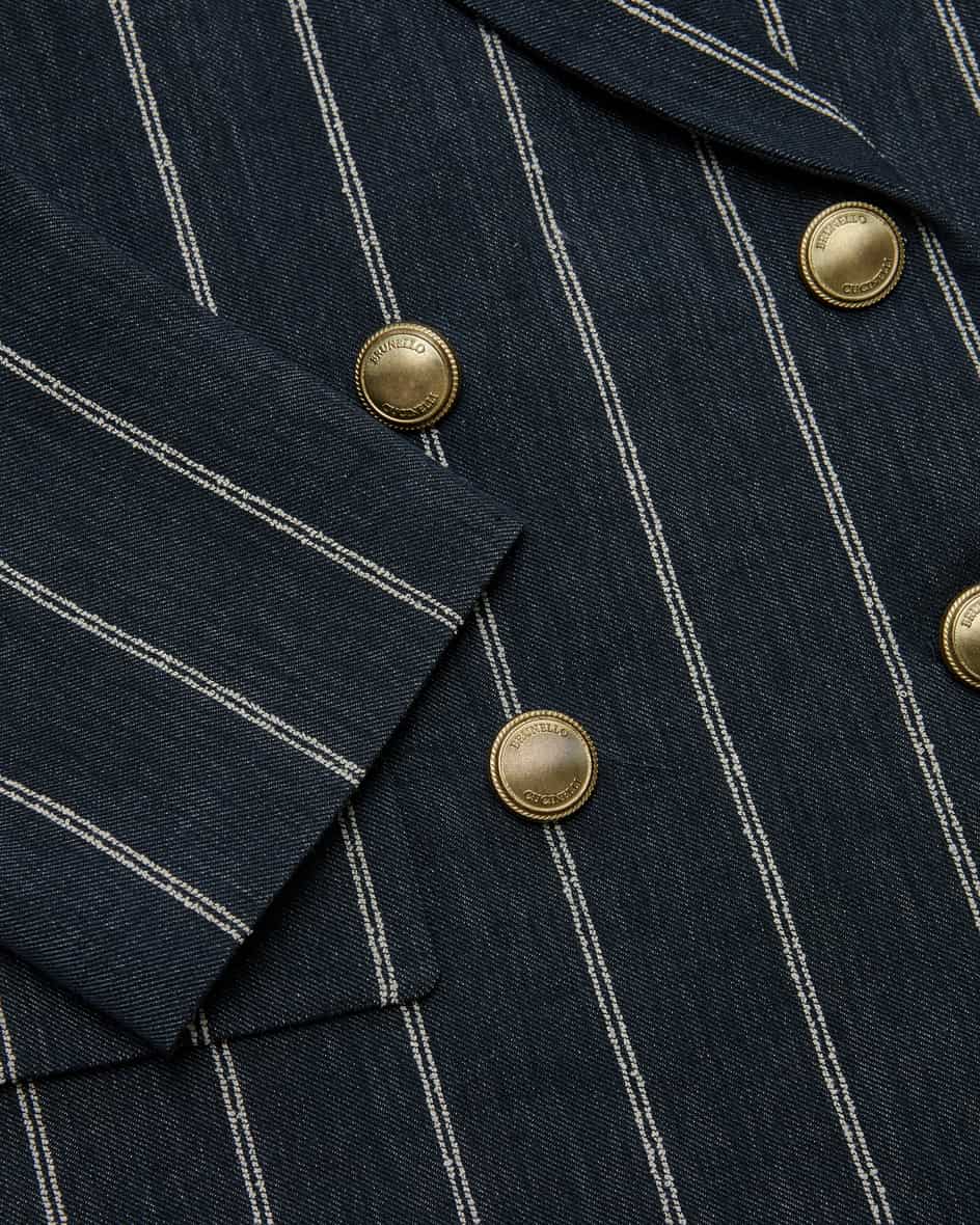 Image 3 for Double-breasted blazer in a cotton-linen blend 38