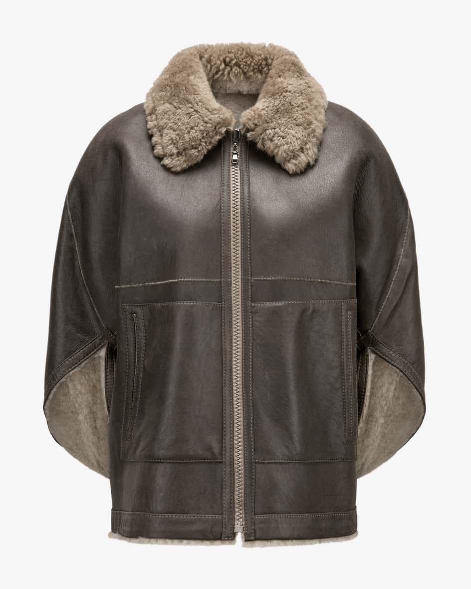 Image 3 for Aurora Reversible Lambskin Poncho  36