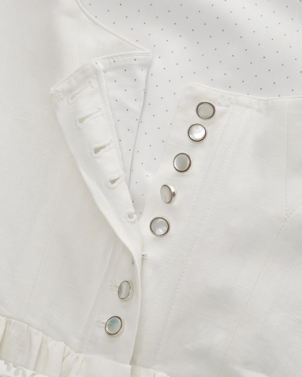 Bild 3 für Leinendirndl lang mit Leinenschürze 36