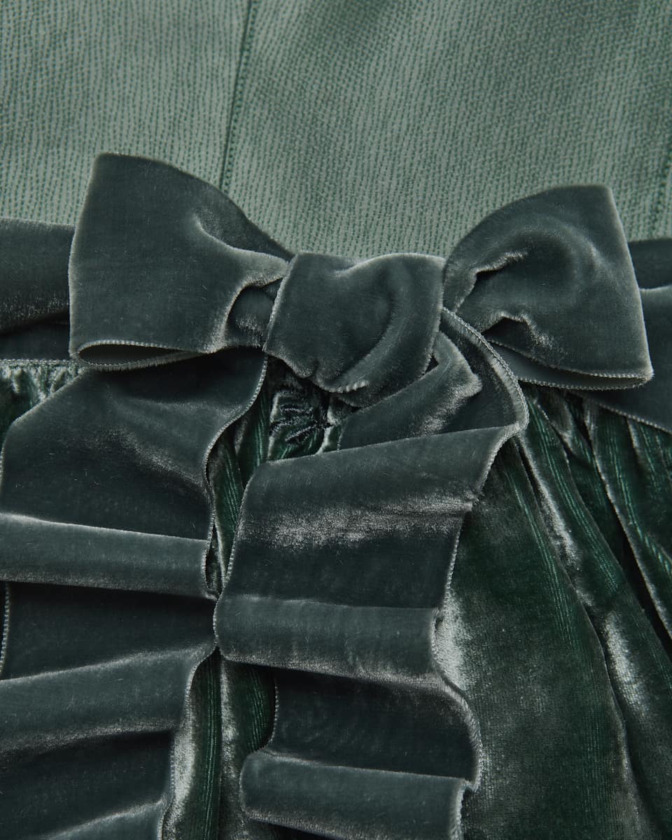 Bild 3 für Waldnebel Midi-Dirndl mit Seidensamt-Schürze 42