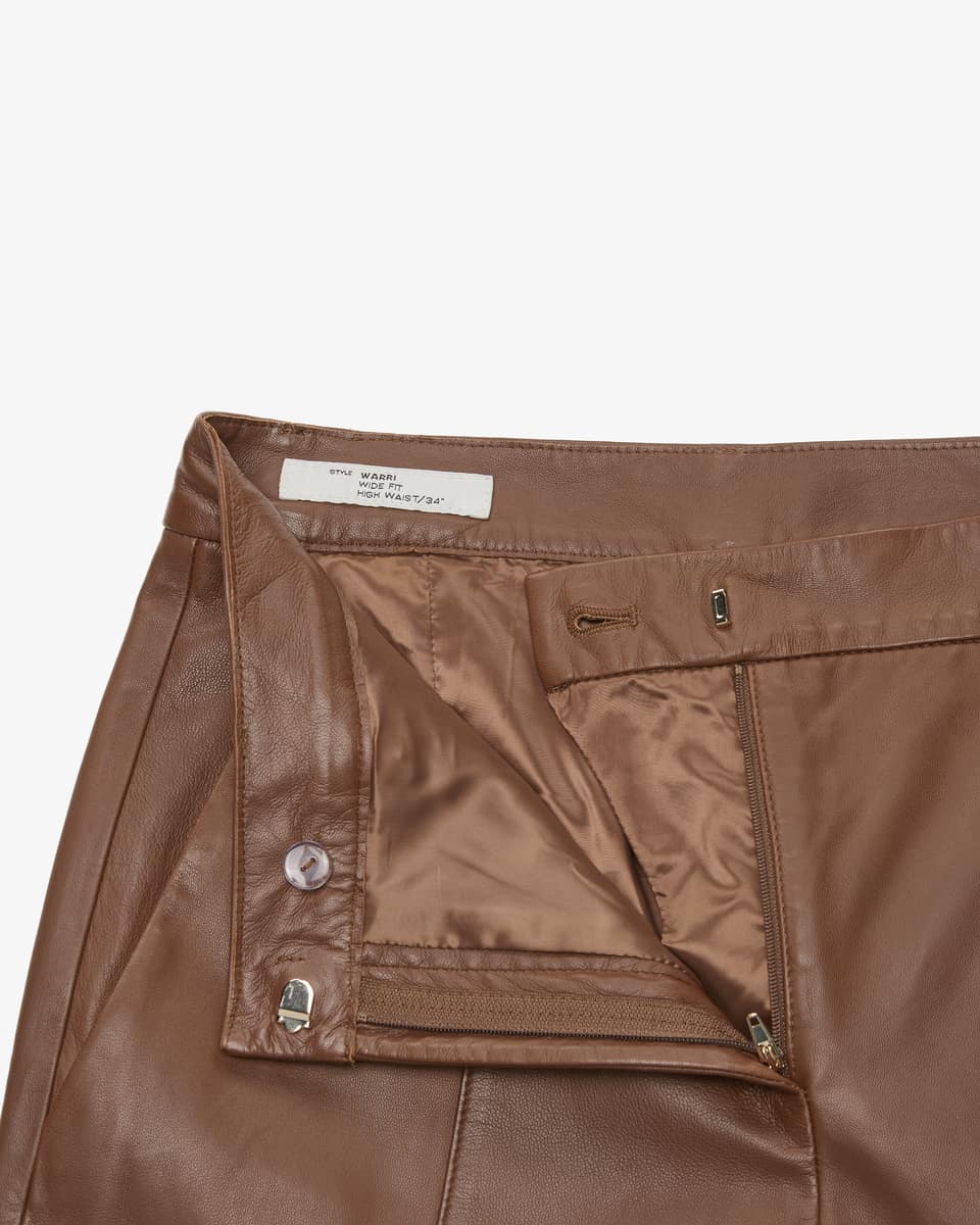 Image 3 for Warri Wide Fit High Waist Leather Pants  44