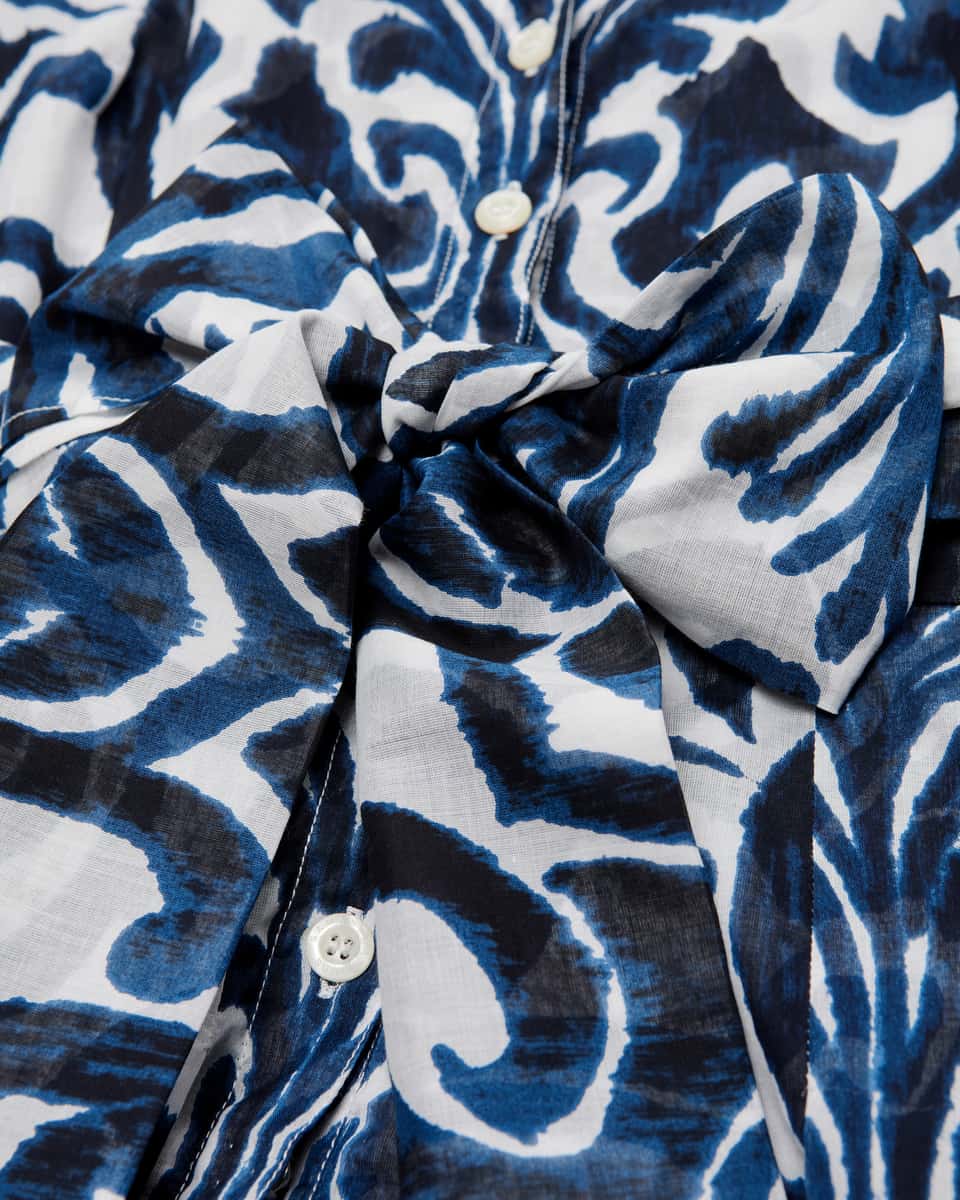 Image 3 for Audrey Maiolica Blue Tile shirt dress  S