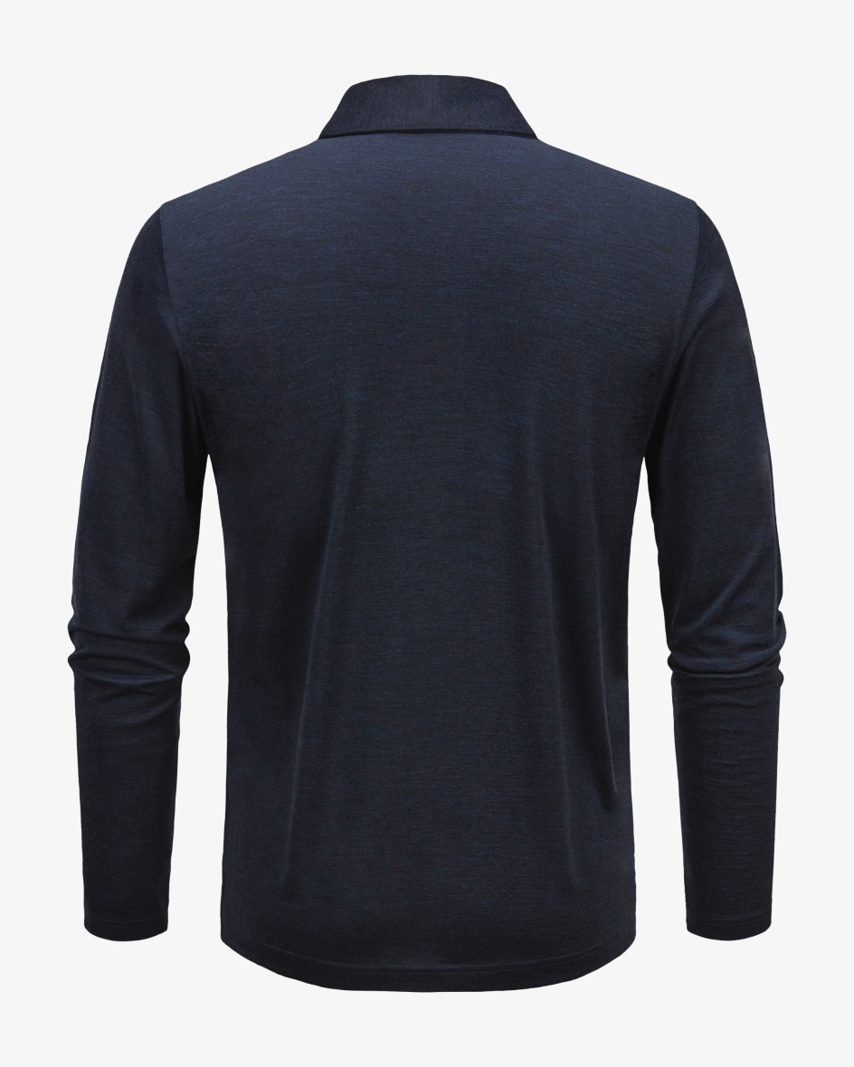 Image 4 for Luca long sleeve polo made from merino wool XL