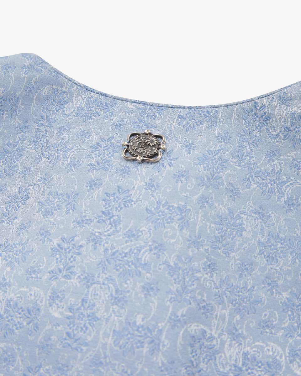 Bild 4 für Blauer Engel Midi-Dirndl mit Seidensamt-Schürze  38