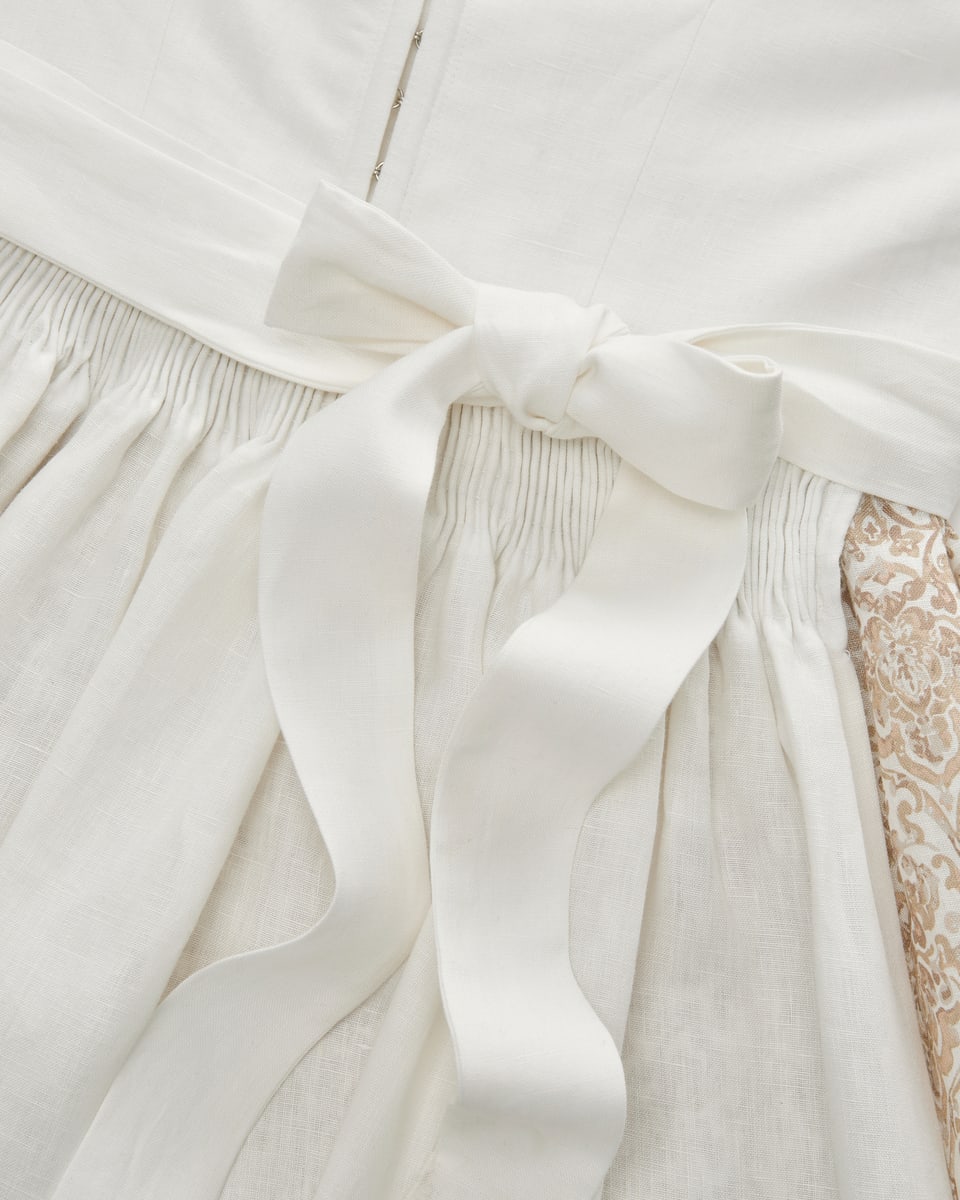 Image 4 for Midi linen dirndl with linen apron 42