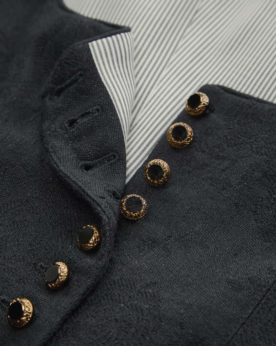 Image 4 for Laura long linen and virgin wool dirndl with apron  36