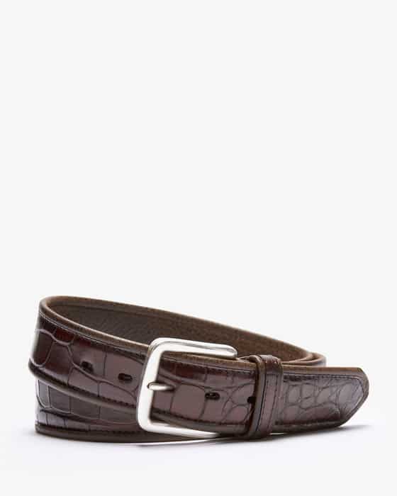 Crocodile leather belt