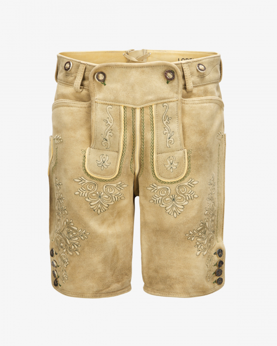 Wiesnlederhose kurz aus Ziegenleder