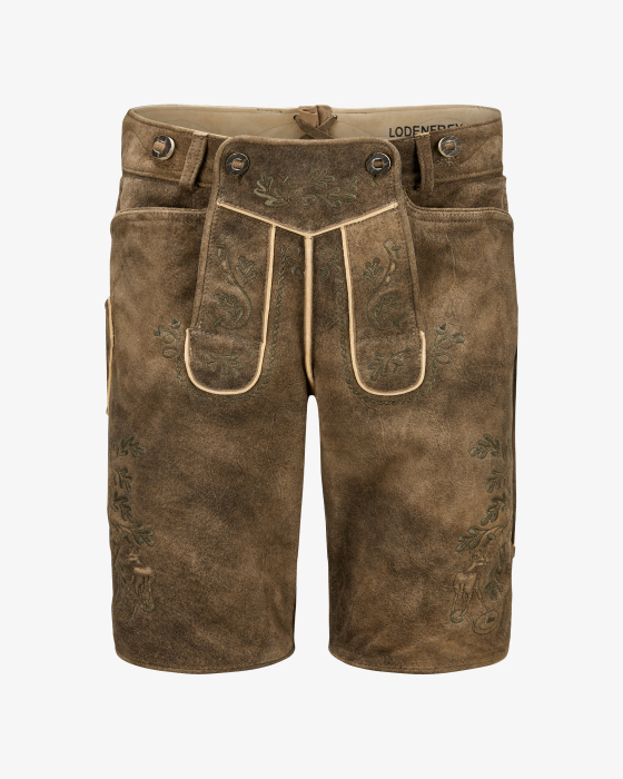 Wiesnlederhose kurz aus Ziegenleder