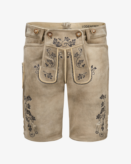 Wiesnlederhose kurz aus Ziegenleder